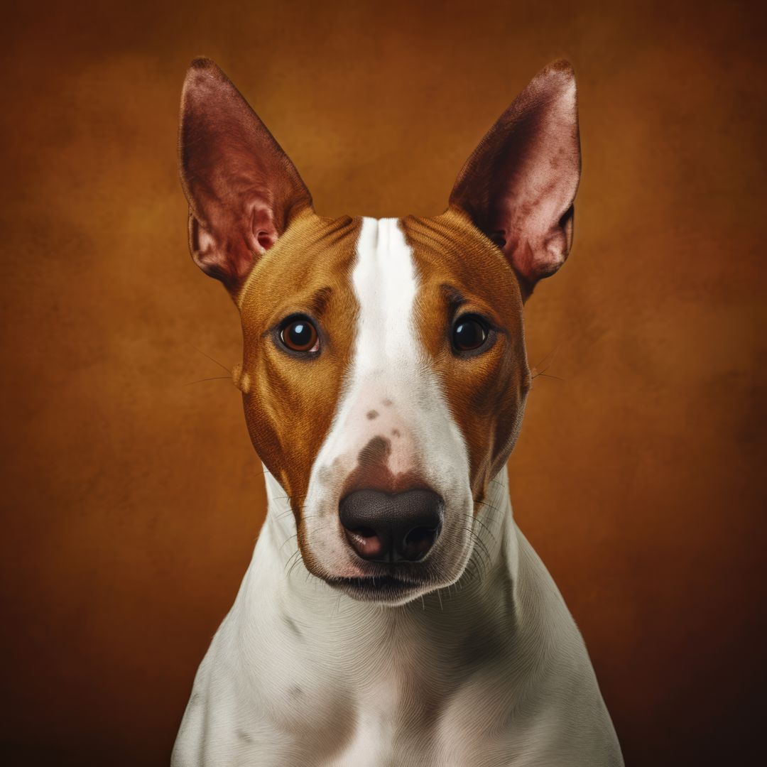 Portrait of brown bull terrier on brown background, created using generative ai technology - Free Images, Stock Photos and Pictures on Pikwizard.com
