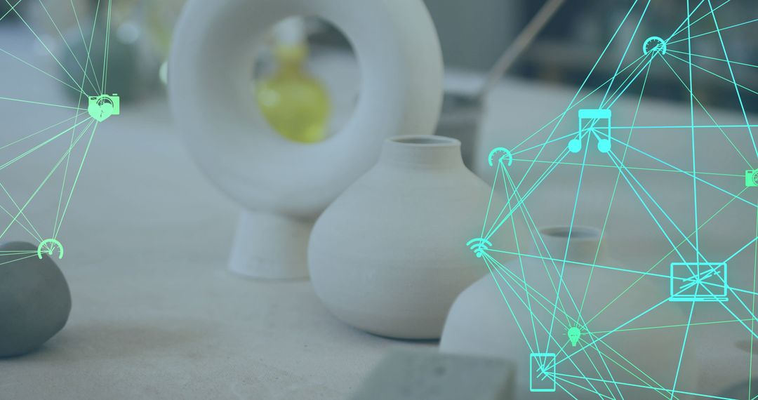 Abstract Digital Overlay on Pottery Art Creations