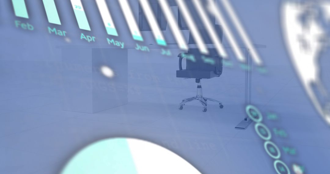 Abstract Globe and Data Graphics in Modern Office