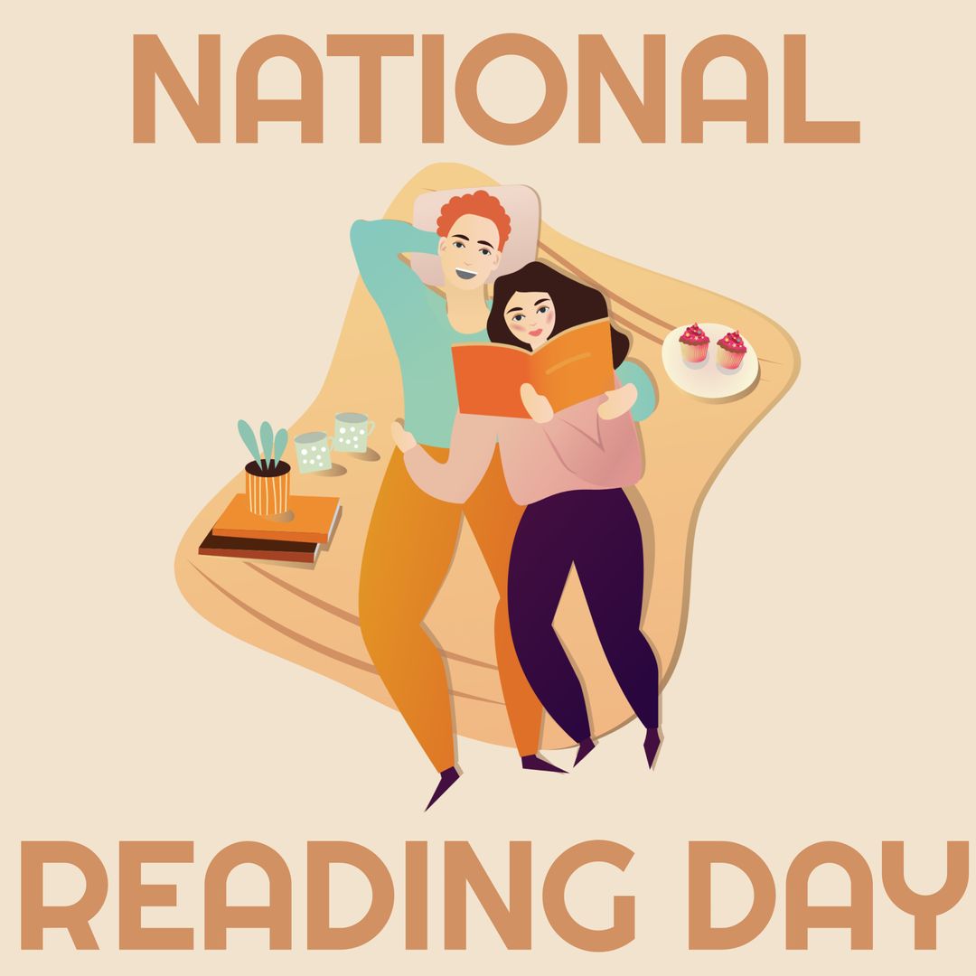 Cozy Couple Celebrating National Reading Day Together
