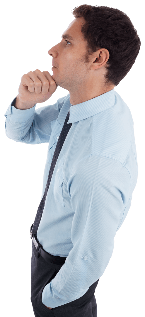 Transparent Profile of Pensive Businessman Contemplating10