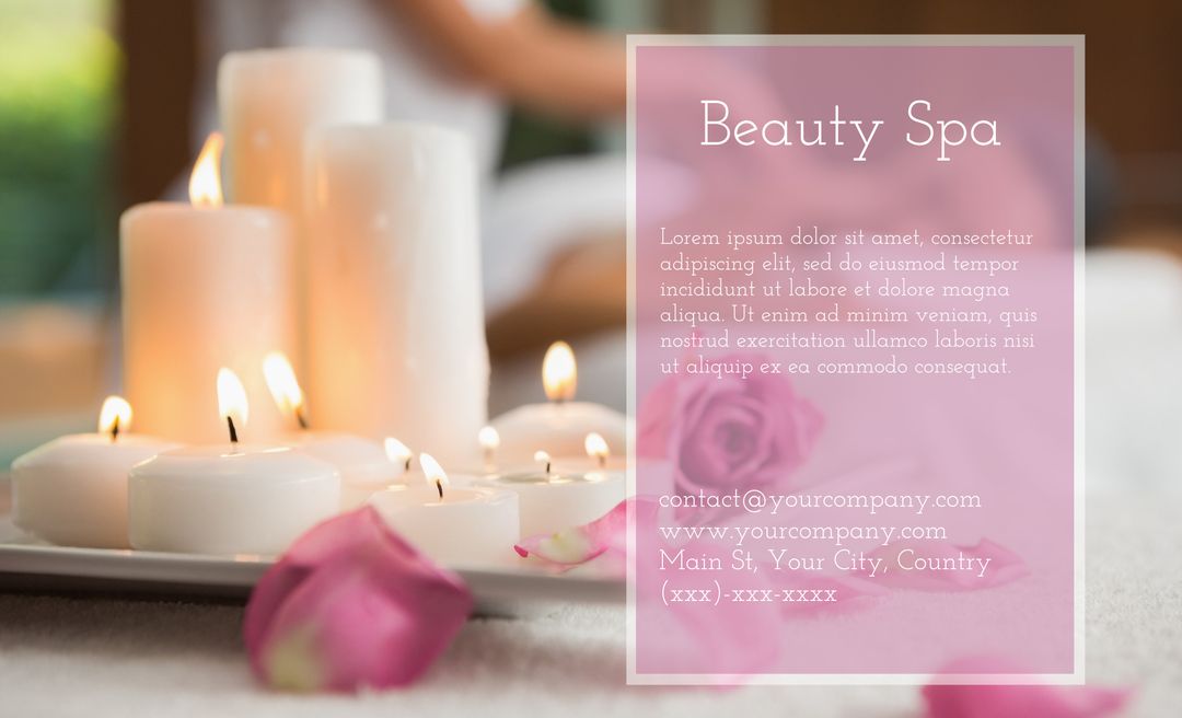 Serene Beauty Spa with Lit Candles and Flower Petals