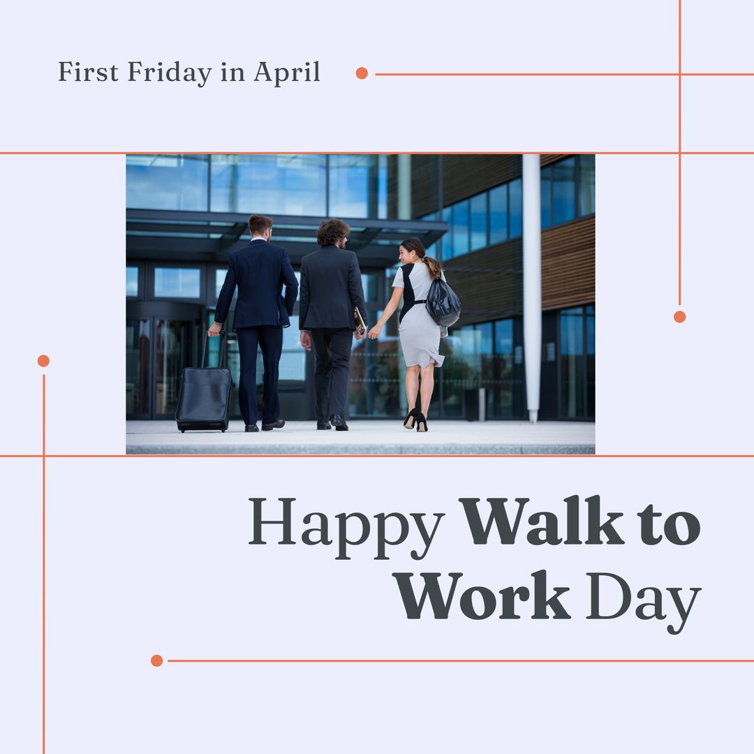 Diverse Business Team Walking with Luggage on Happy Walk to Work Day