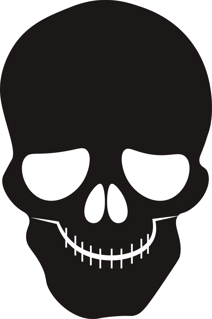 Black Skull Vector on Transparent Background Symbol