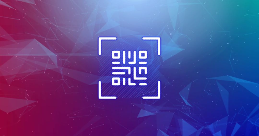 Digital Network Concept with Glowing QR Code
