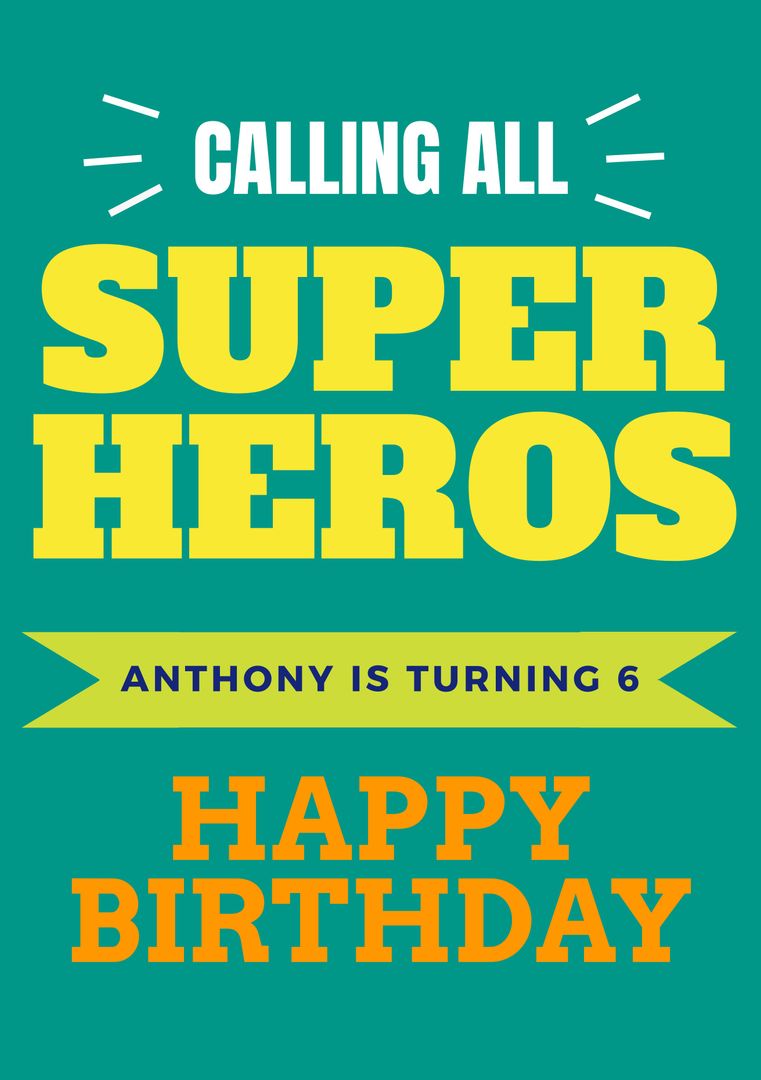 Superhero Themed Birthday Invitation - Download Free Stock Templates Pikwizard.com