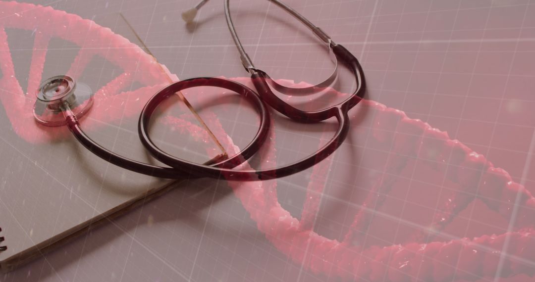 Innovative Healthcare Concept with Genetic Data and Stethoscope