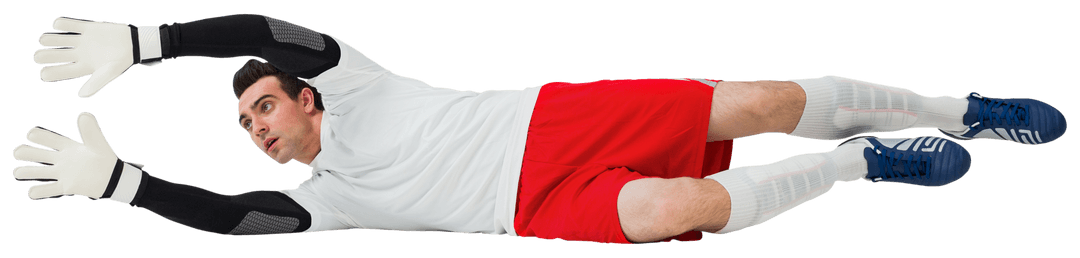 Goalkeeper in White Jersey Making Impressive Save Transparent