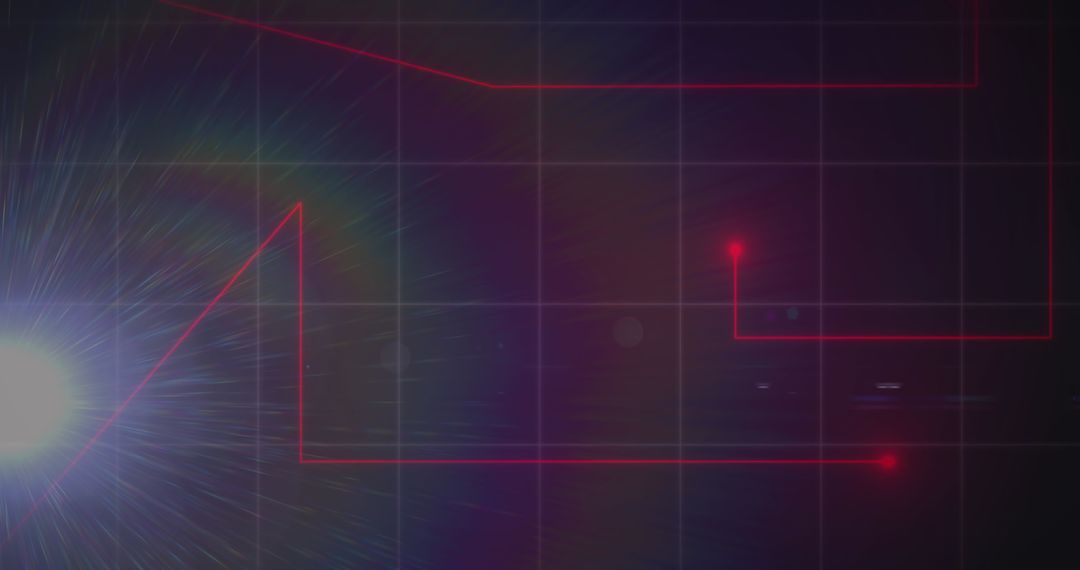 Glowing Digital Network with Grid and Light Effects