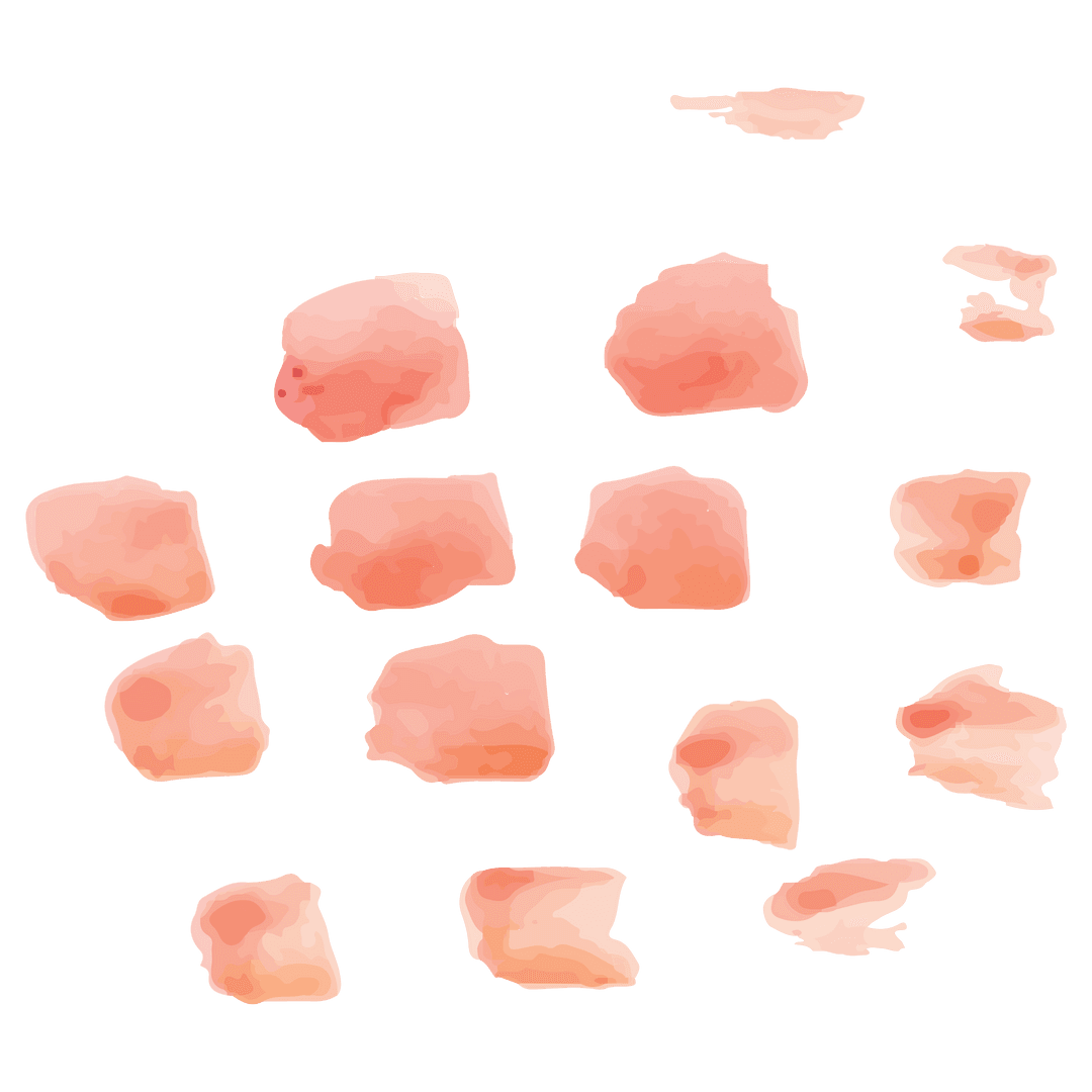 Digital Pink Paint Smudges on Transparent Background for Artistic Projects