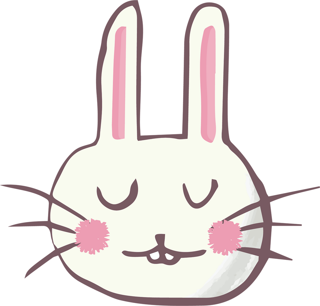 Cute Cartoon Rabbit Face Isolated on Transparent Background - Download Free Stock Images Pikwizard.com