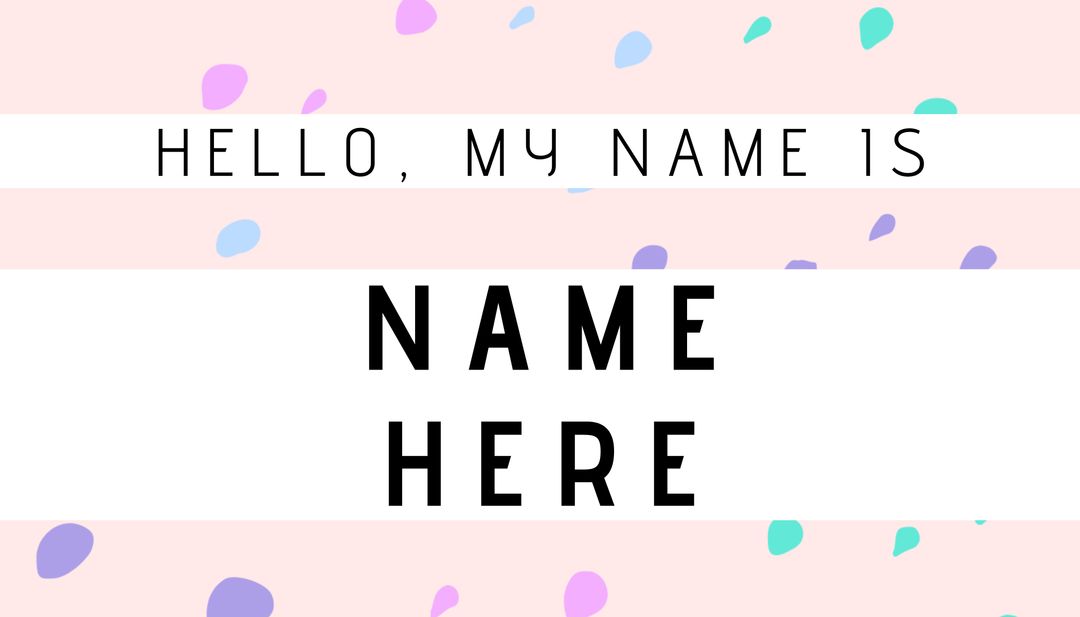 Colorful Name Tag Template for Social and Educational Icebreakers - Download Free Stock Templates Pikwizard.com