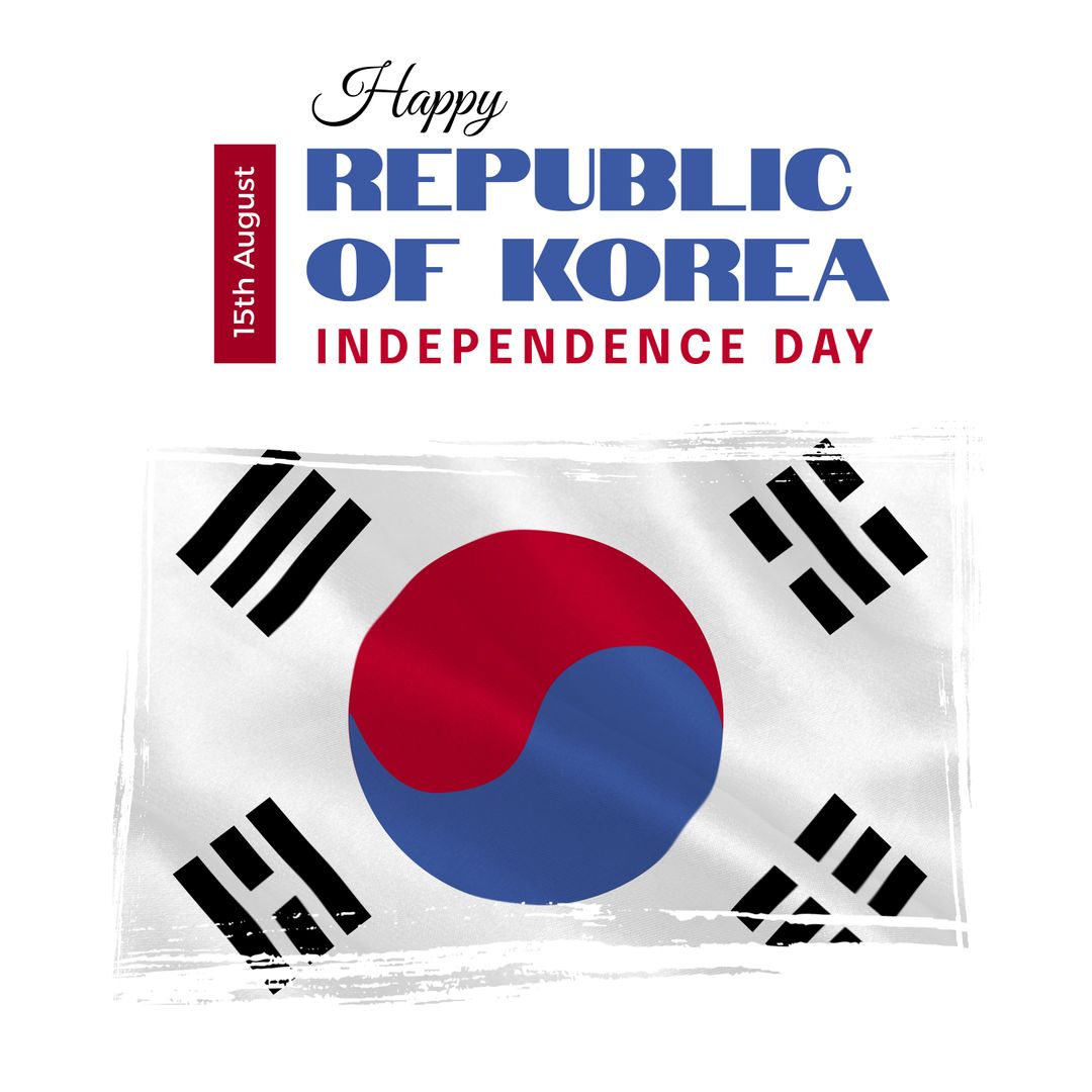 Korean Independence Day Celebration with National Flag