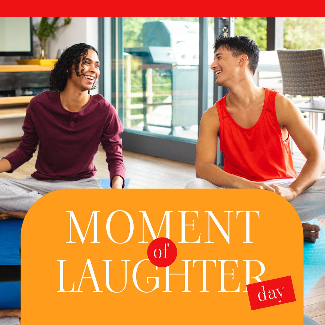 Joyful Moment of Diverse Couple Celebrating Laughter Day