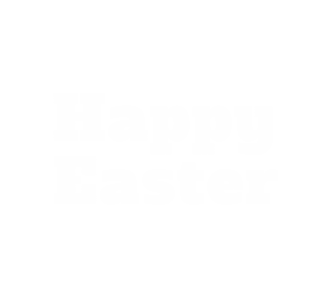 Happy Easter Text on Transparent Background for Celebrations