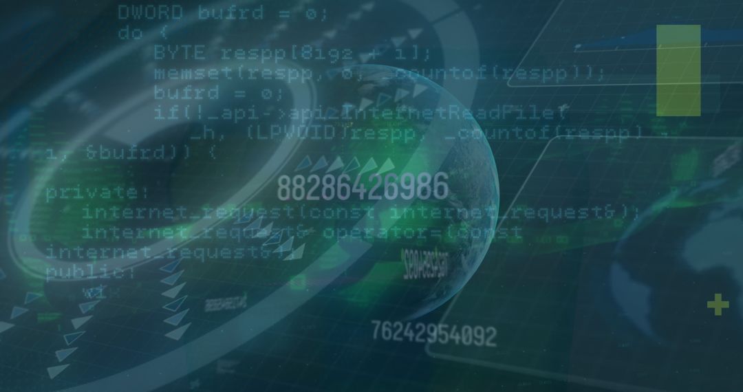 HUD Interface Displaying Financial Data with Digital Globe Visualization