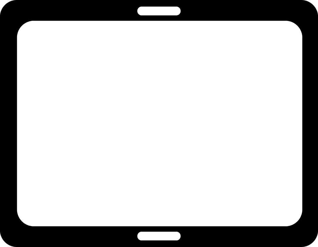 Digital Tablet Icon Transparent on Black Background Design