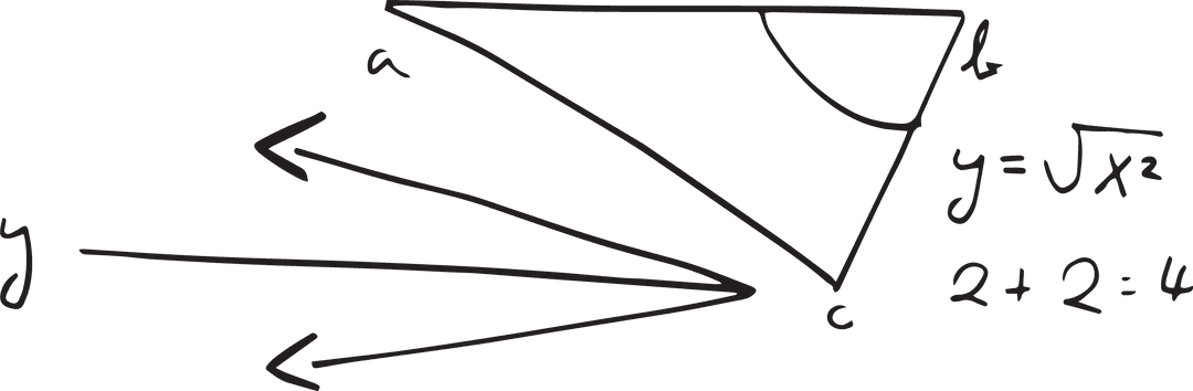 Transparent Mathematics Diagram with Geometry Formulas and Calculations