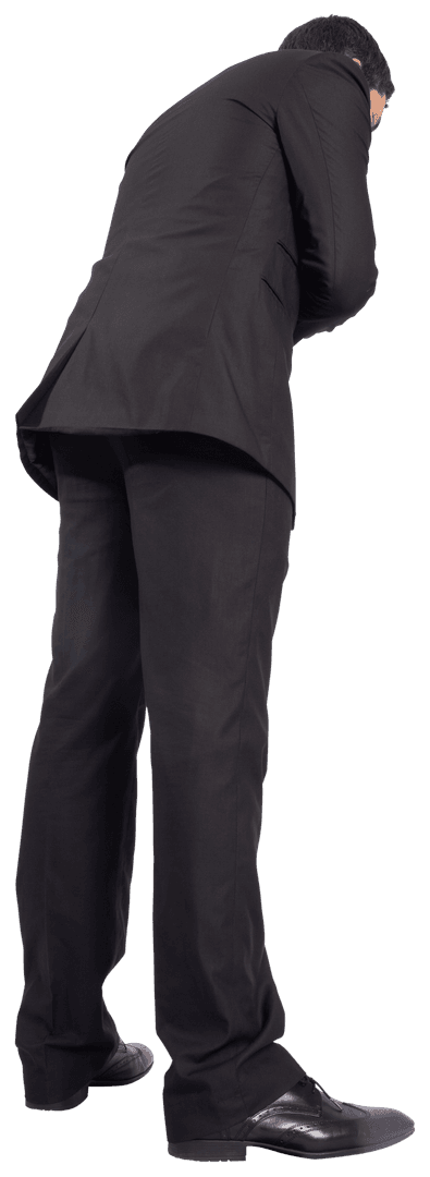 Transparent Image of Businessman in Deep Thought Process