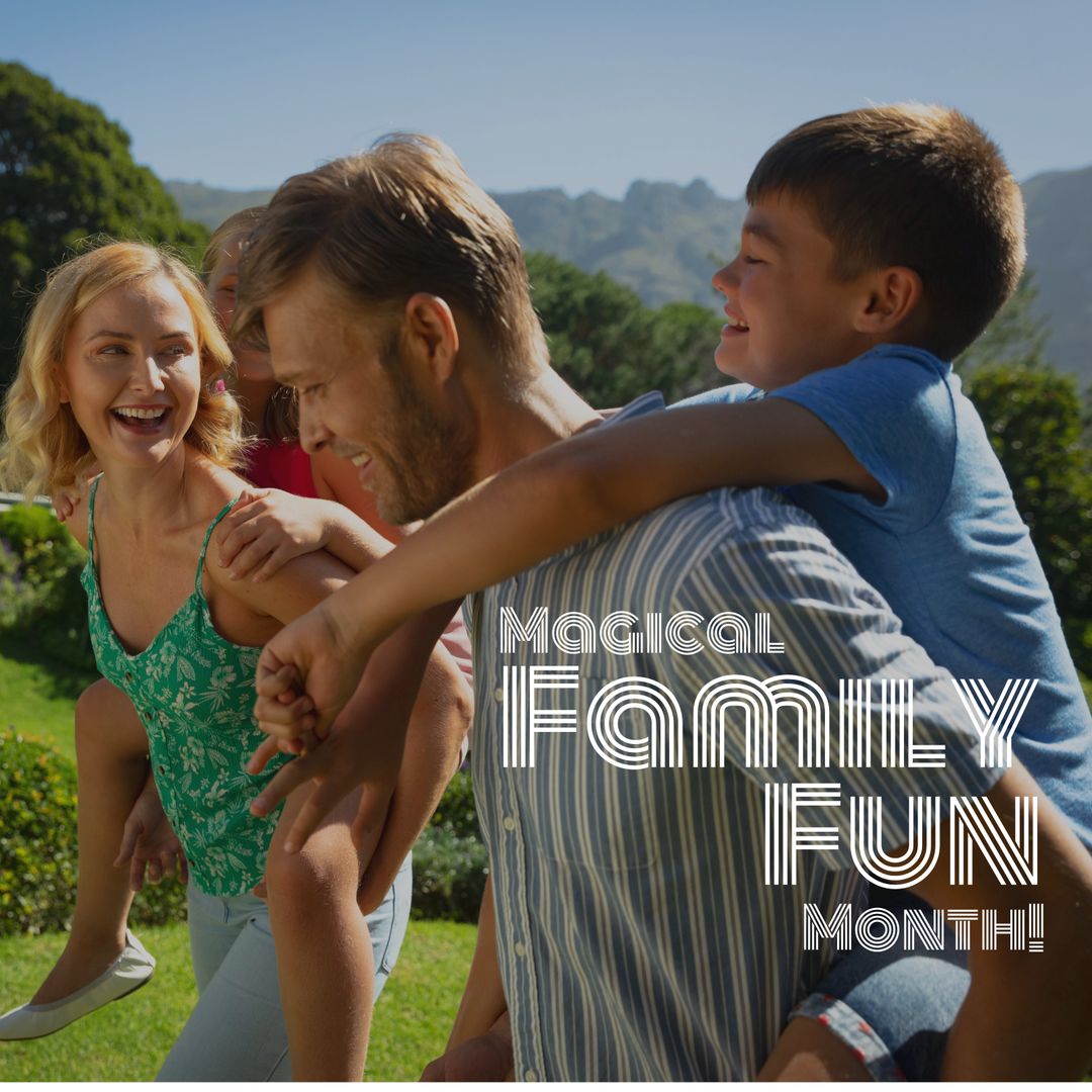 Joyful Family Playing in Scenic Mountainous Area