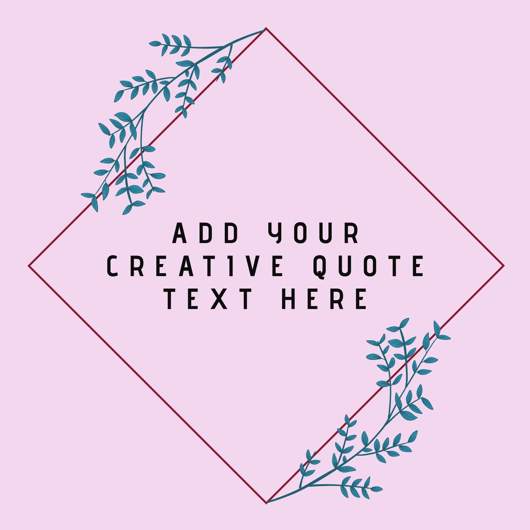 Inspirational Quote Template with Geometric Botanical Design - Download Free Stock Templates Pikwizard.com