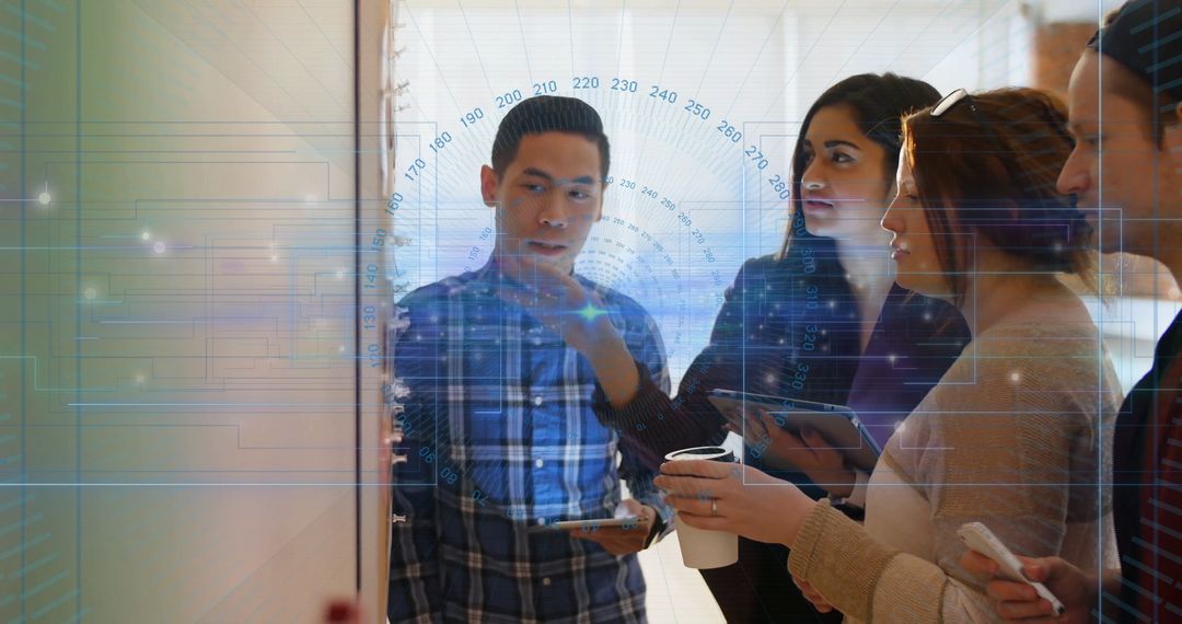 Dynamic Office Team Collaborating on Innovative Ideas