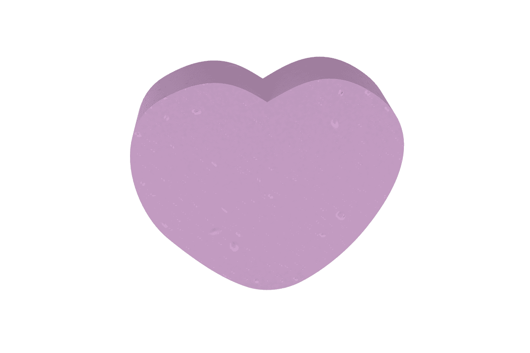 Purple Heart on Transparent Background Love Symbol