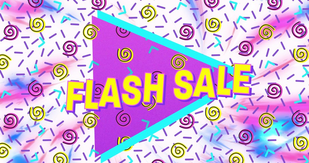 Brightly Colored Flash Sale Banner with Retro Pattern - Free Images, Stock Photos and Pictures on Pikwizard.com