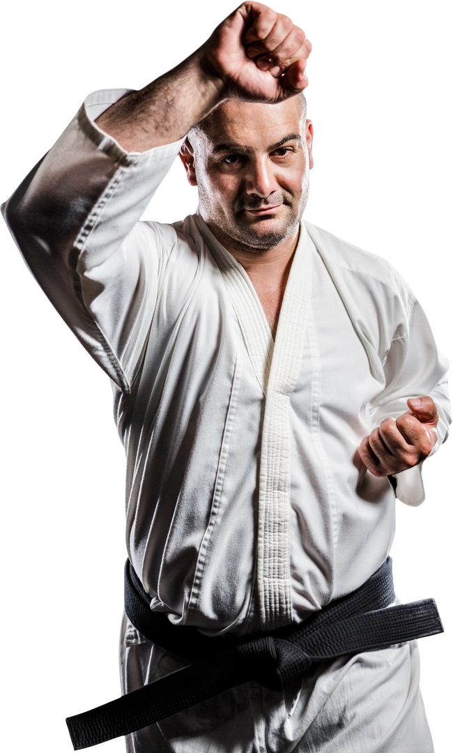 Karate Champion in Traditional Stance on Transparent Background - Download Free Stock Images Pikwizard.com