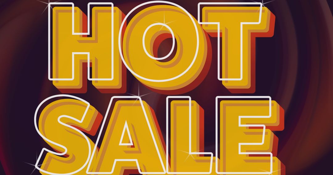 Bright Hot Sale Text with Dynamic Orange Waves Background
