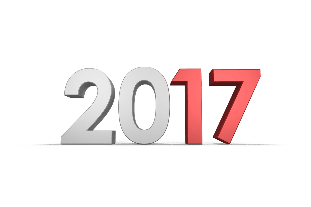 2017 Text Isolated Vector Illustration on Transparent Background