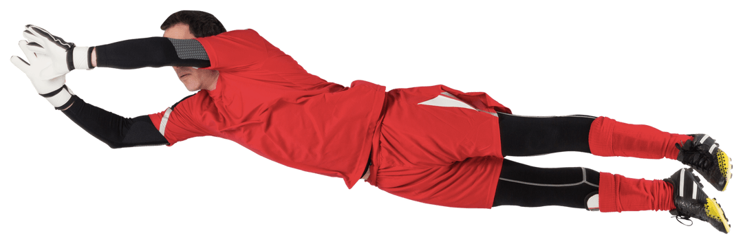 Dynamic Goalkeeper Dive Transparent Background Soccer