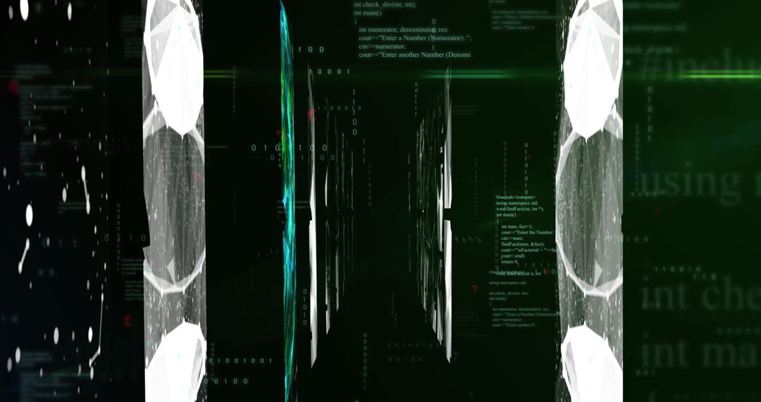 Futuristic Digital Data Processing in Black Background