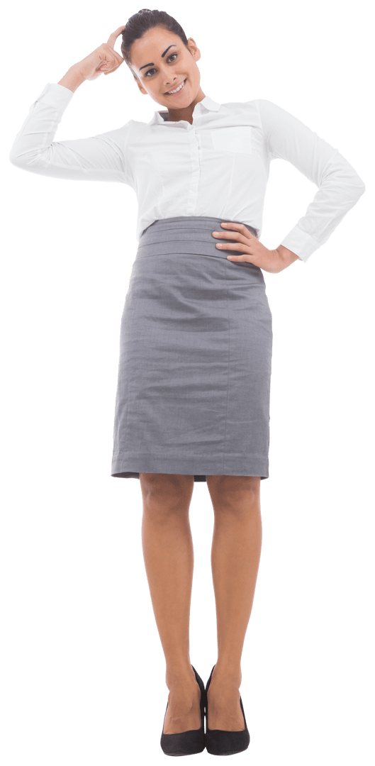 Smiling Professional Businesswoman on Transparent Background