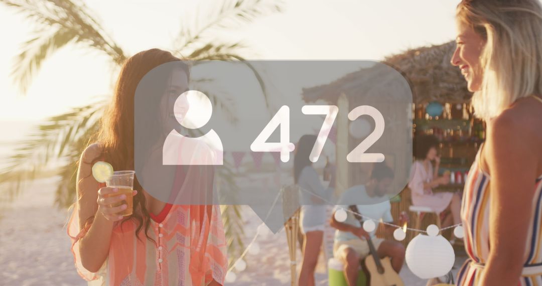 Social Media Networking at Impressive Beach Gathering