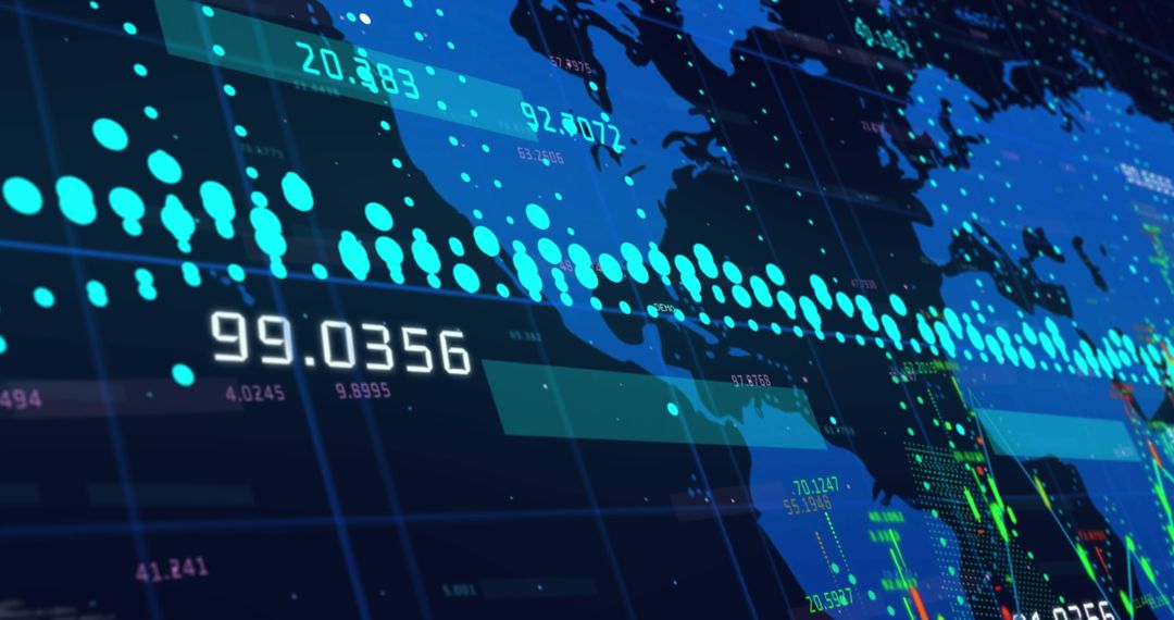 Futuristic Global Networking and Data Exchange Map