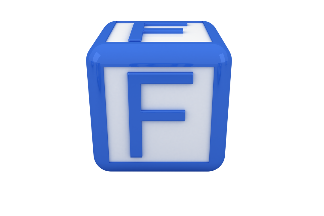 3D Blue Letter F Cube on Transparent Background - Download Free Stock Images Pikwizard.com