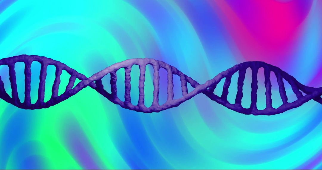 Abstract DNA Strand with Vibrant Background Illustrates Genetics