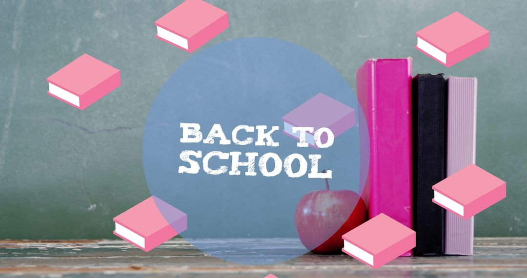 Back to School Concept with Books and Blackboard Design