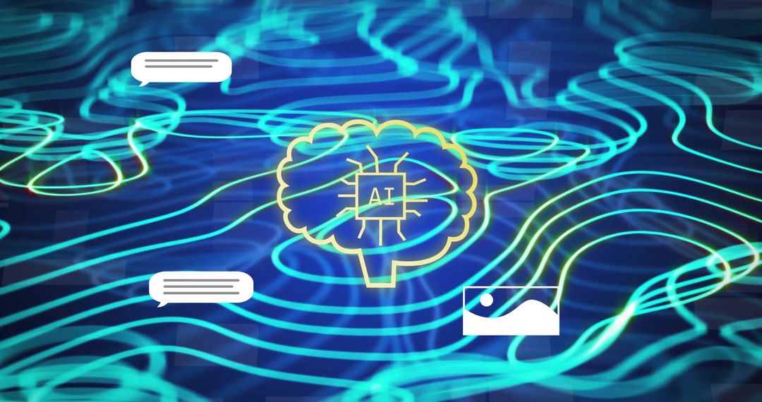 Artificial Intelligence in Data Processing with Vibrant Tech Background