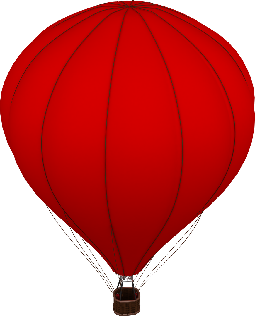 Aerial View of Red Transparent Hot Air Balloon with Basket - Download Free Stock Images Pikwizard.com