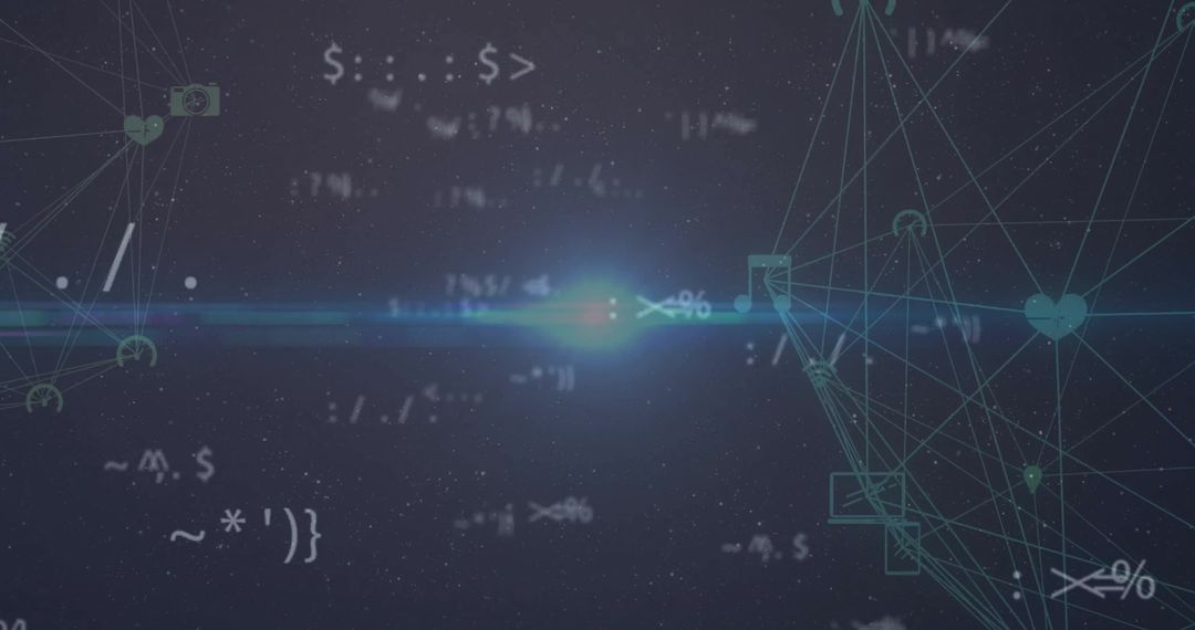 Digital Data Connections Network with Icons