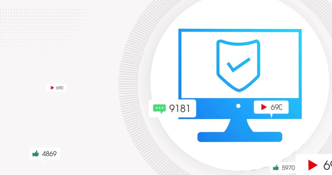 Cybersecurity Digital Display with Interface Metrics and Copy Space