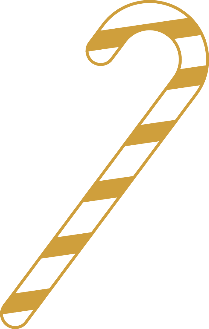 Minimalist Candy Cane Illustration on Transparent Background