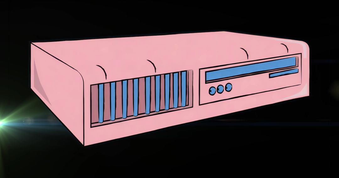 Futuristic Pink Server Floating in Dark Environment