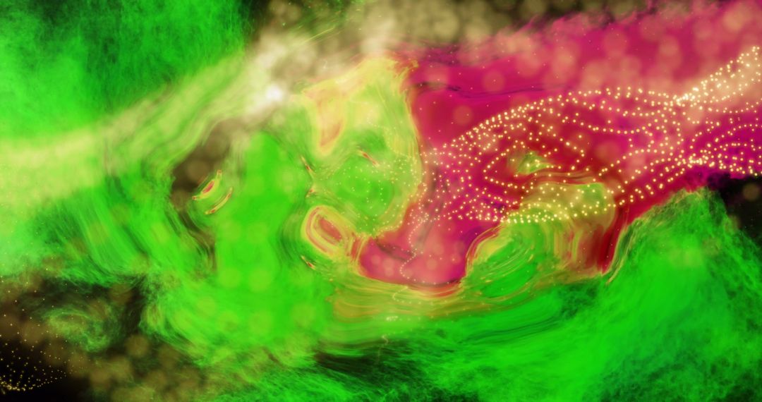 Colorful Digital Abstract with Glowing Yellow Mesh