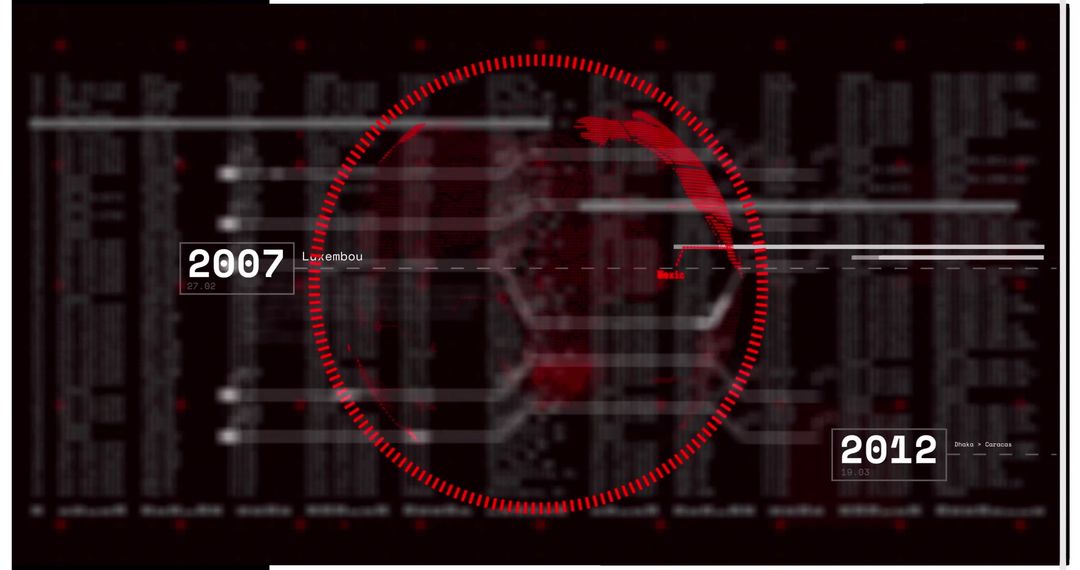 Futuristic Digital Globe with Data Metrics and Timeline