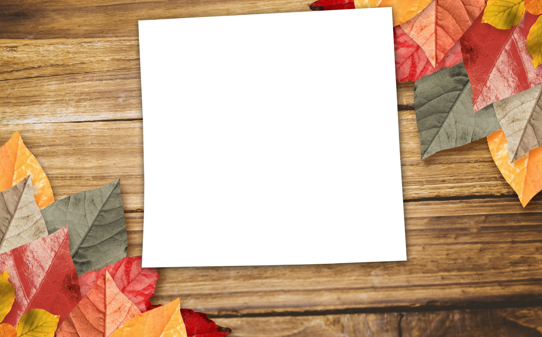 Autumn Leaves Frame on Wooden Background with Transparent Center - Download Free Stock Images Pikwizard.com