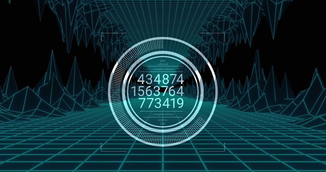 Futuristic Digital Interface with Data Spiral Elements