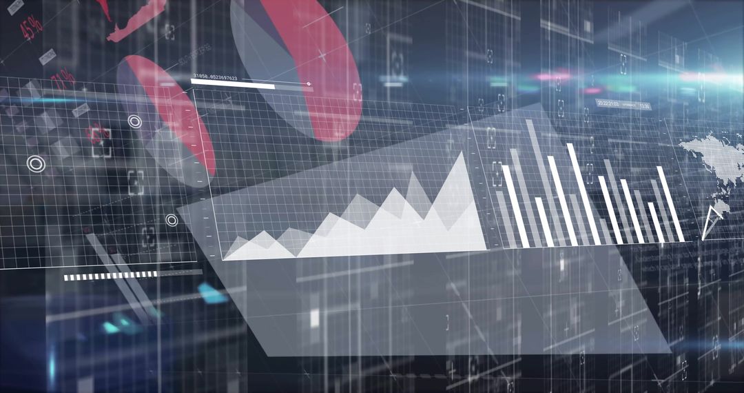 Futuristic Digital Interface Analyzing Data Over Cityscape